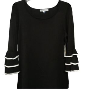 New Black & Ivory Sweater Dress Danny & Nicole Medium